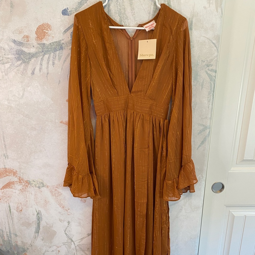 New w/ Tags Showpo. Rust Orange Long Dress